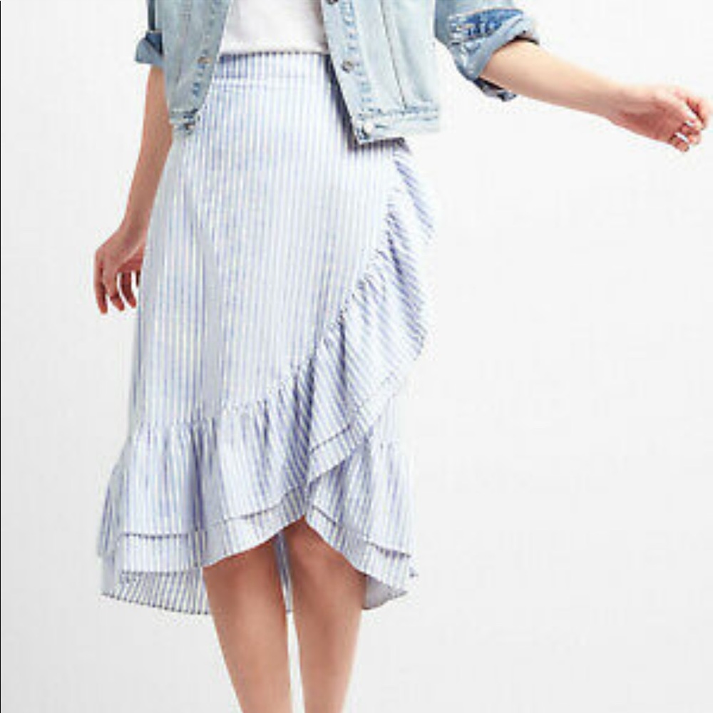 High waisted linen midi skirt